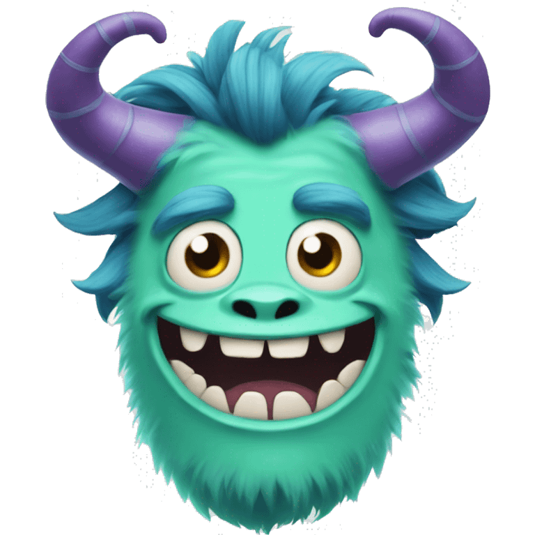 Monster Inc emoji with human face with horns  emoji