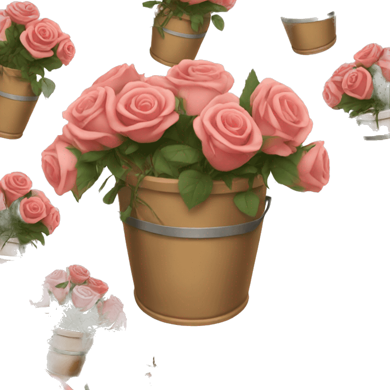 Bucket of roses  emoji