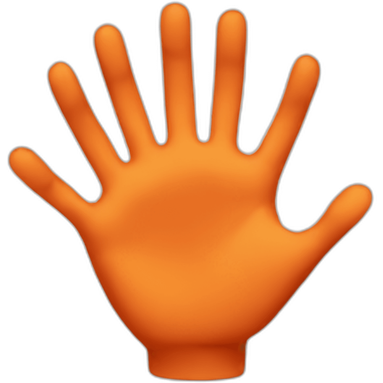 Hand stop in color orange emoji