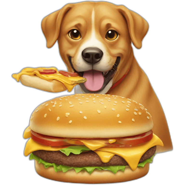 dog eats burger  emoji