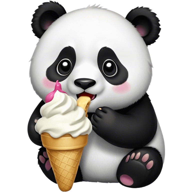 Panda eating ice cream emoji