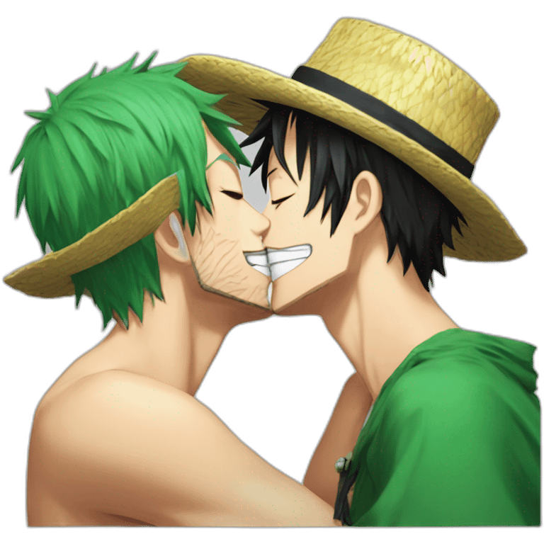 zoro kissing luffy emoji