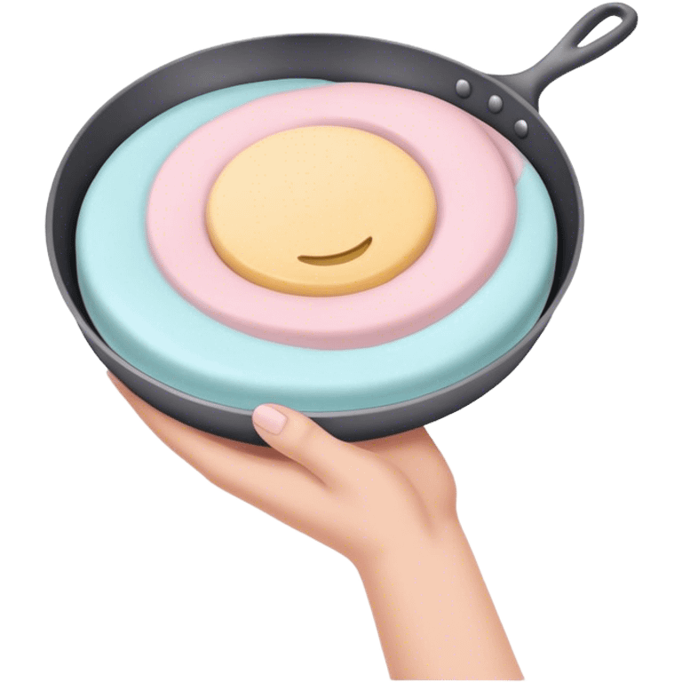 hand writes pastel pan emoji