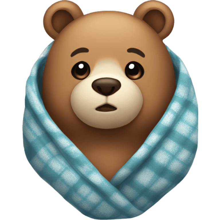 bear cozy in blanket emoji