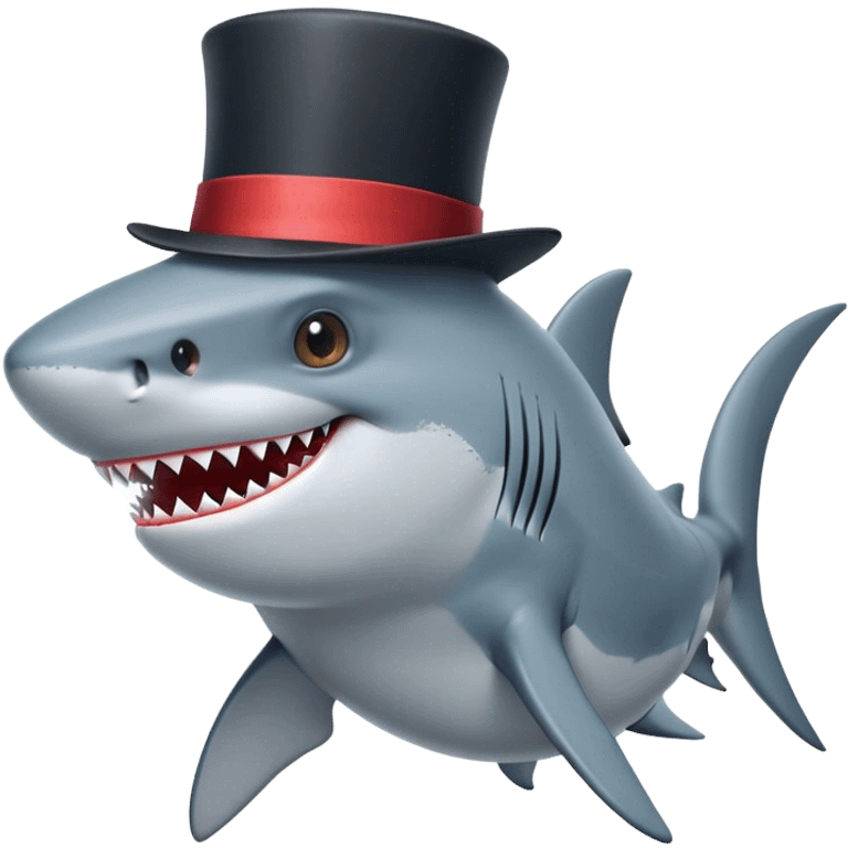 Shark with a top hat emoji