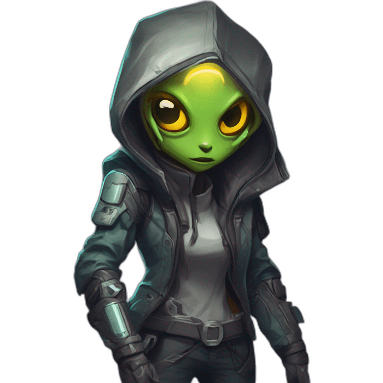 cyberpunk alien character desing scifi roguelike rpg style inspired by slay the spire digital art emoji