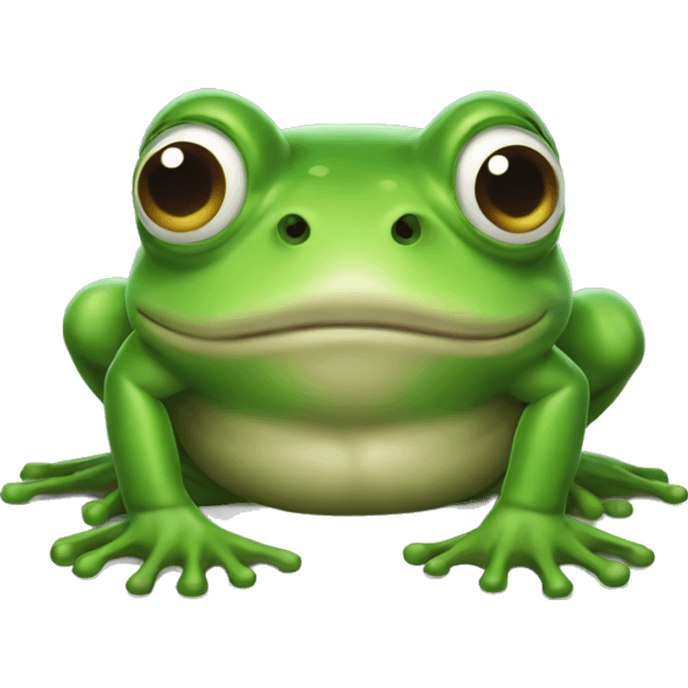 Green Frog with big muscles  emoji