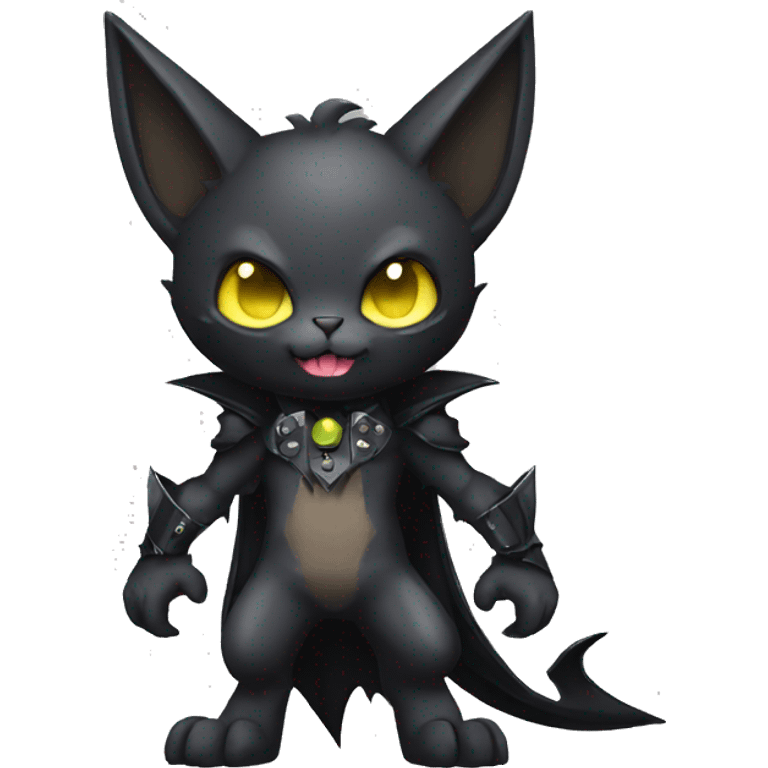 Black Punk Bat-Cat-Fakemon Full Body emoji