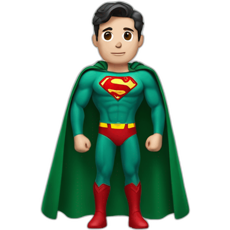 Superman wears forest green clothes emoji