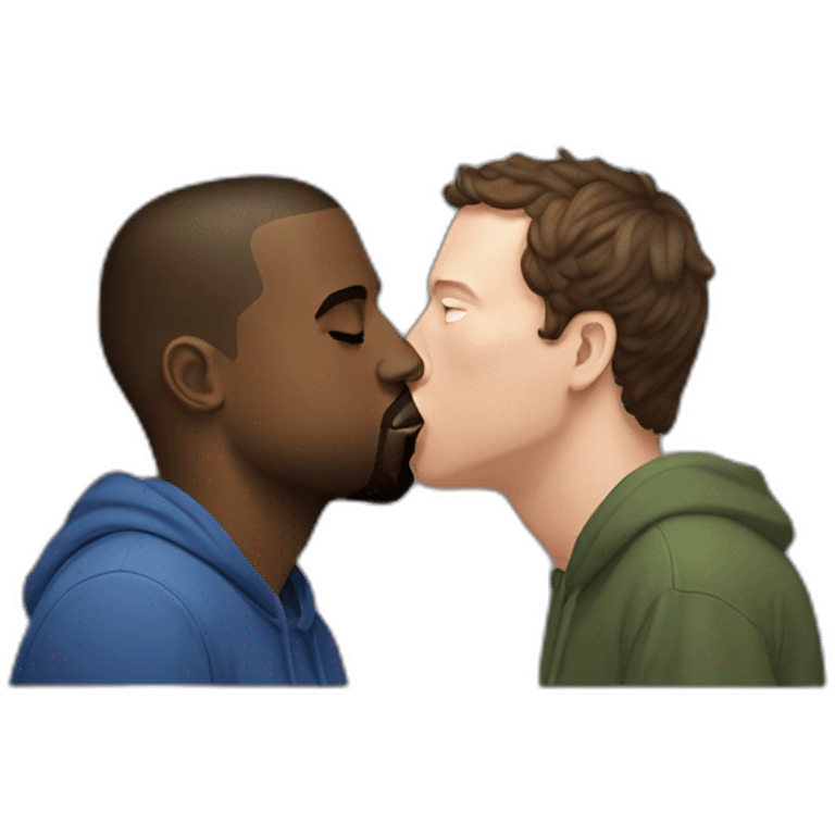 kanye west kissing mark zuckerburg emoji