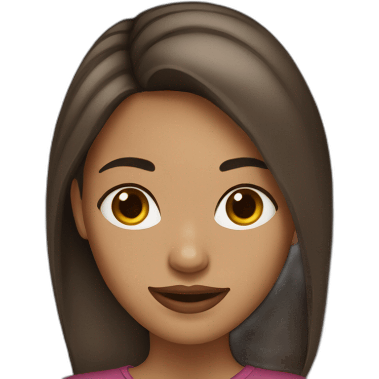 woman light brown skin long dark hair emoji