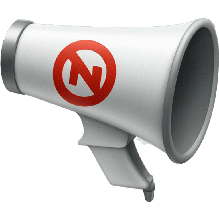 a megaphone with a "no" symbol ontop of it.  emoji