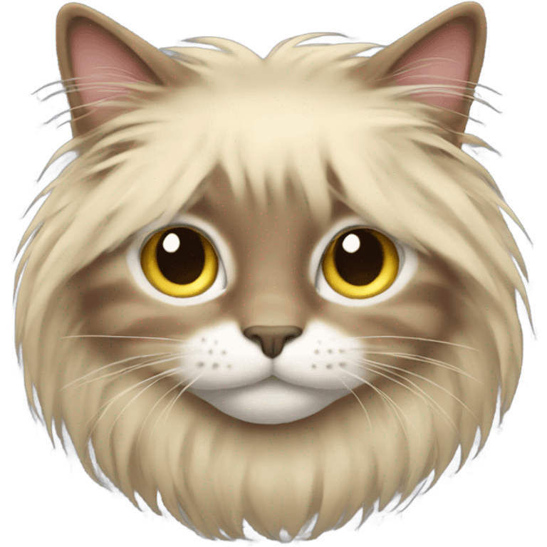 Cat with hair  emoji