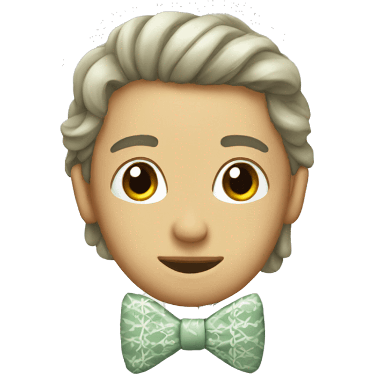 sage and white patterned bow emoji