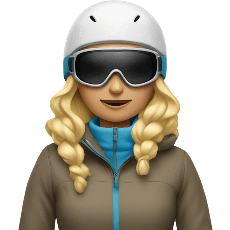 Blonde woman skiing emoji