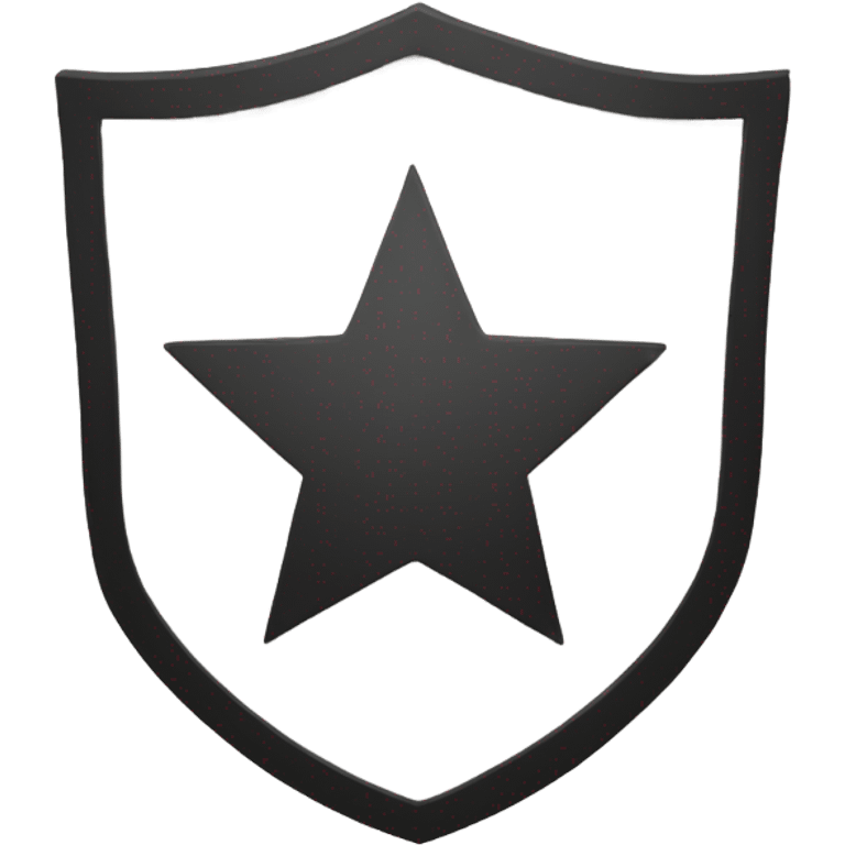 A black outline of a shield with a star in the middle emoji