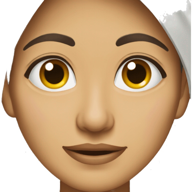 mujer morena con anteojos emoji