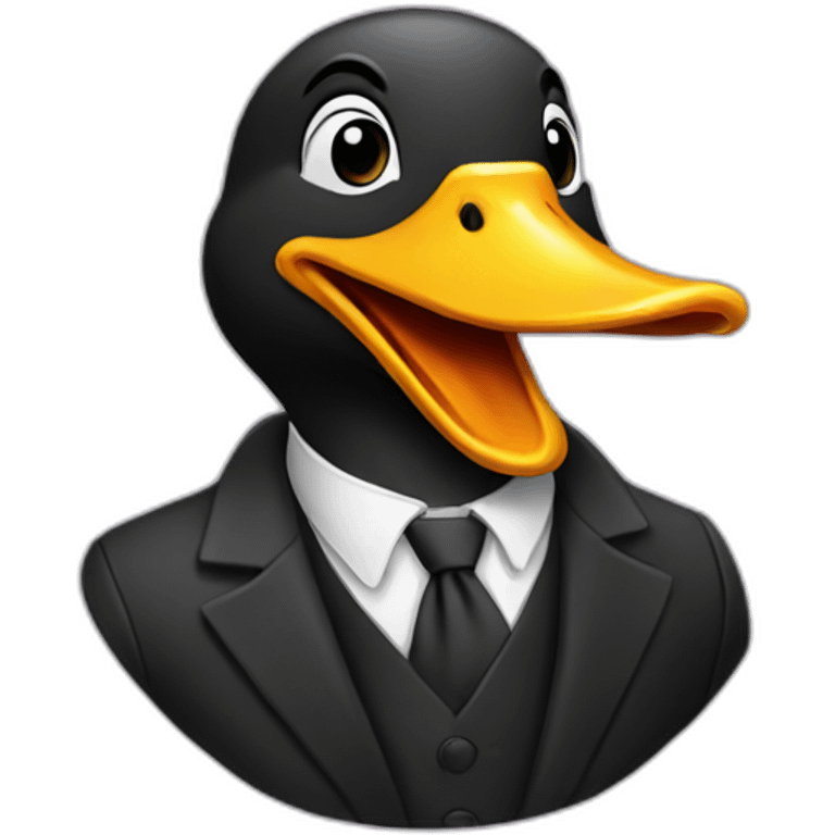 black duck on suit laughing emoji