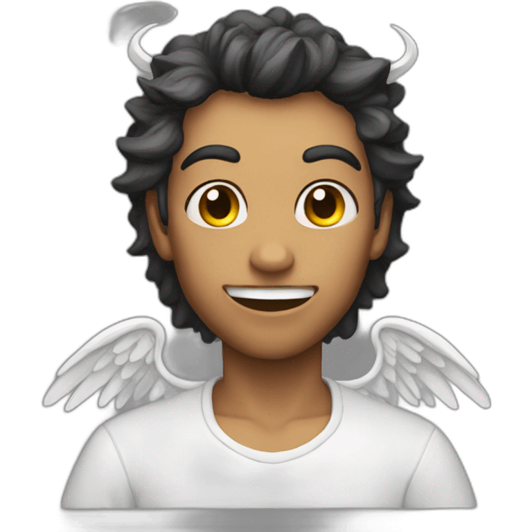 Angel and demon fusion emoji