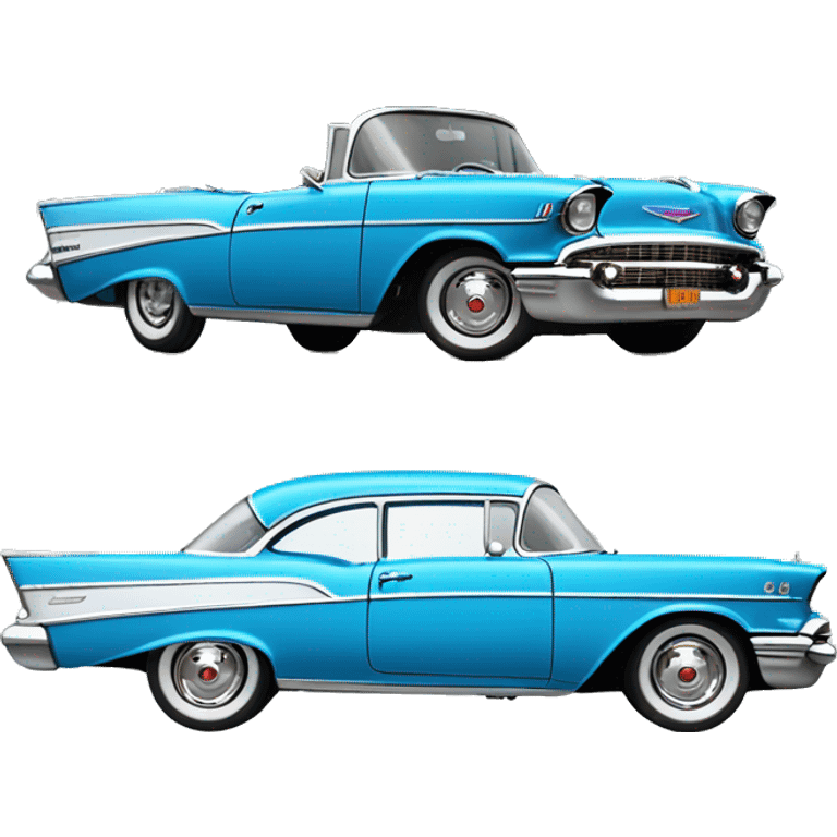 Blue 1957 Chevrolet bel air side view emoji