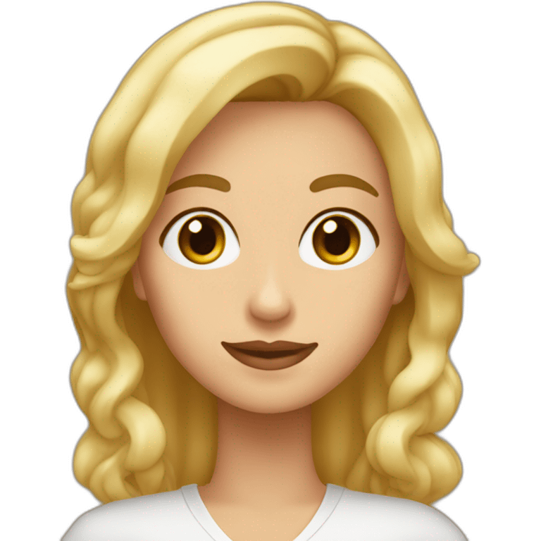 señora con pelo cafè claro rubio emoji