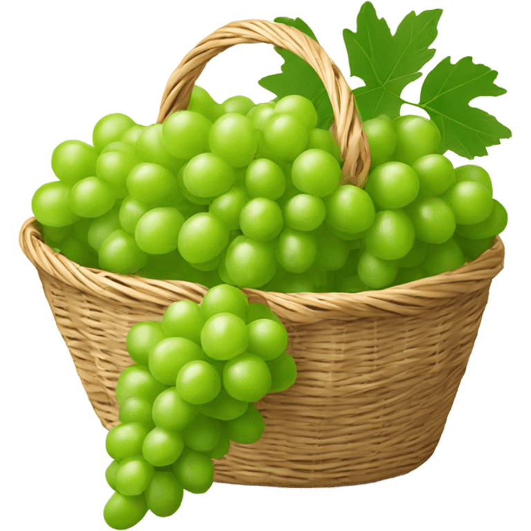 Basket of green grapes emoji