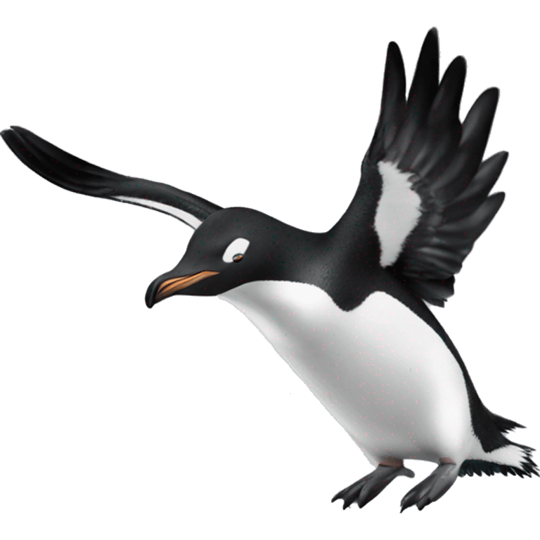 Flying penguin emoji