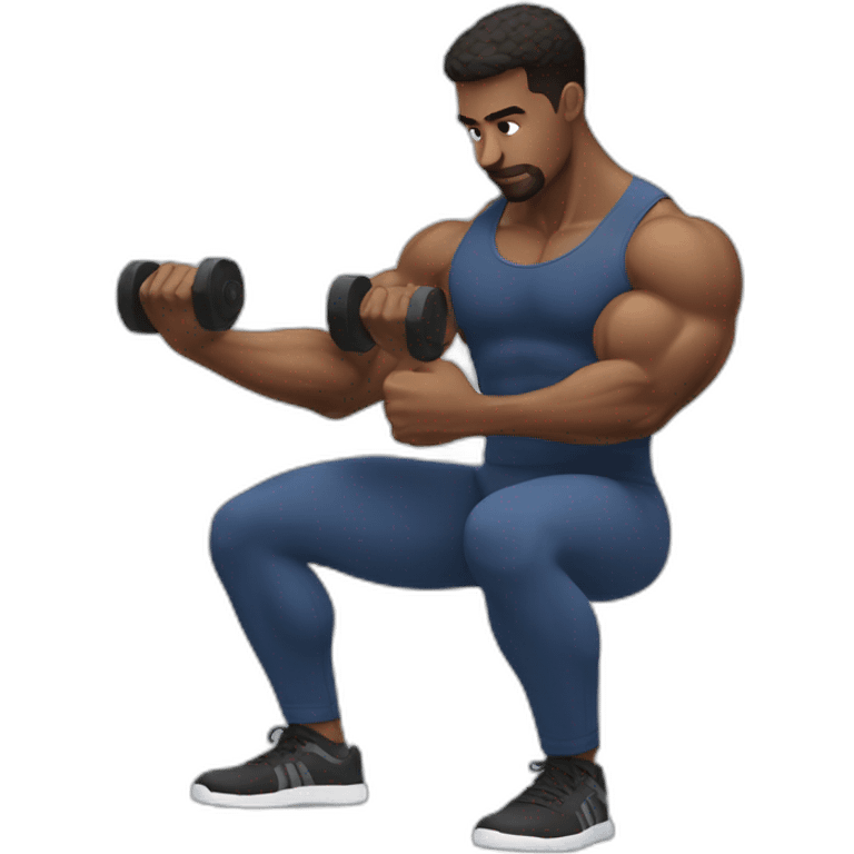 gym man doing bicep curls emoji