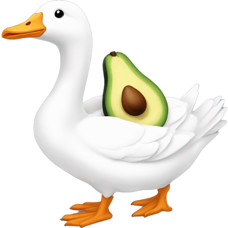 White goose and an avocado emoji