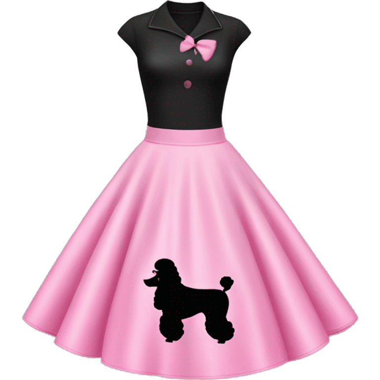 Pink and black 1950 poodle skirt emoji