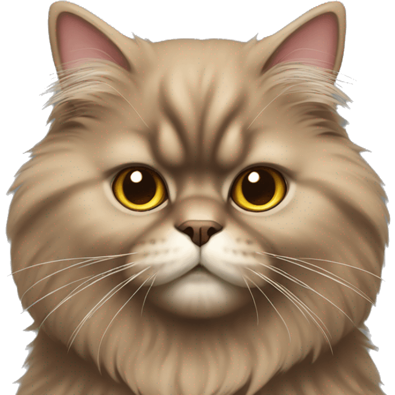 Girl brown fluffy Persian cat emoji