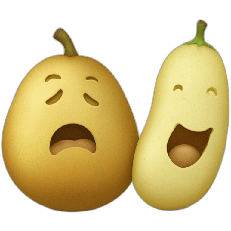 Un concombre avec une patate tout les deux amis emoji