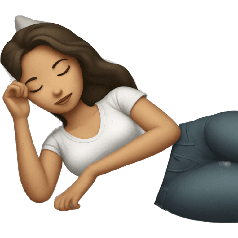 Brunette girl sleeping emoji