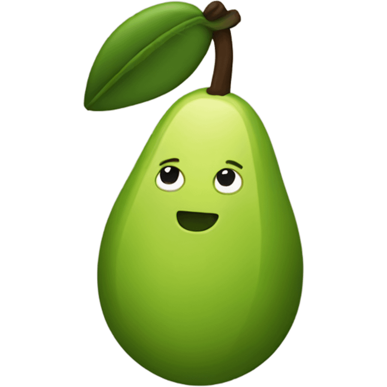 A microphone but with an avocado shape and color emoji