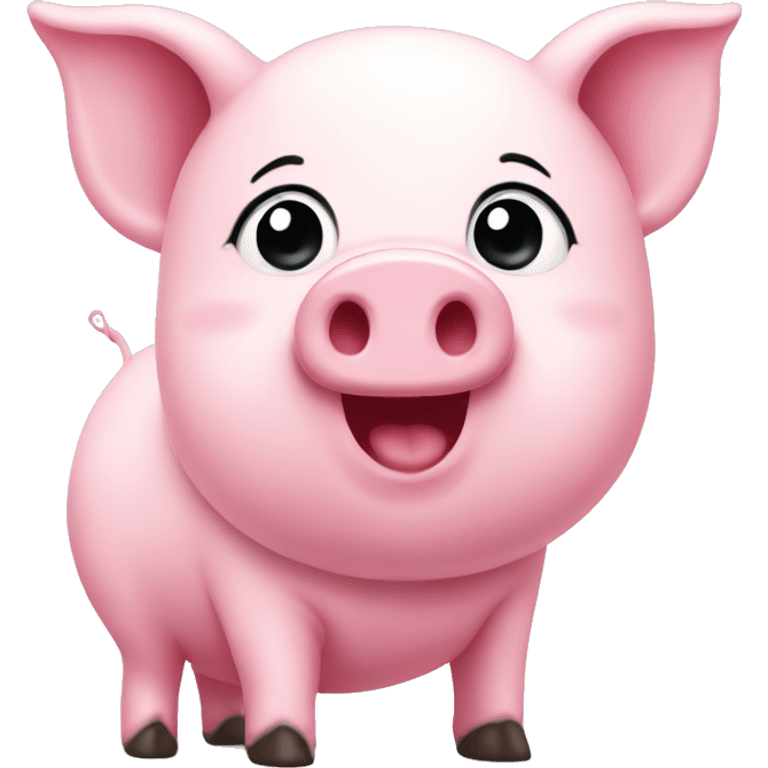 Pink piggy cute emoji