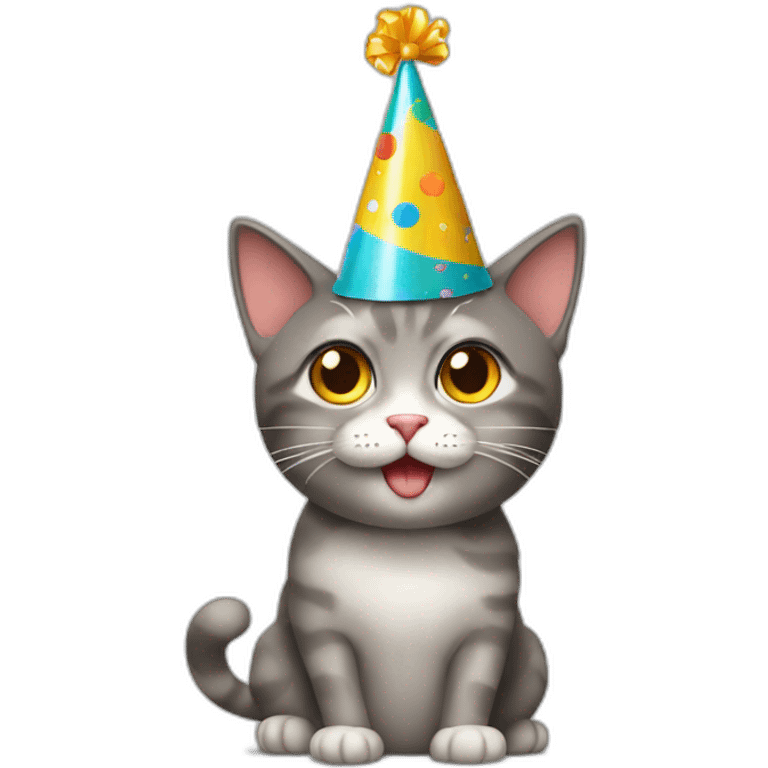 Cat with birthday hat emoji