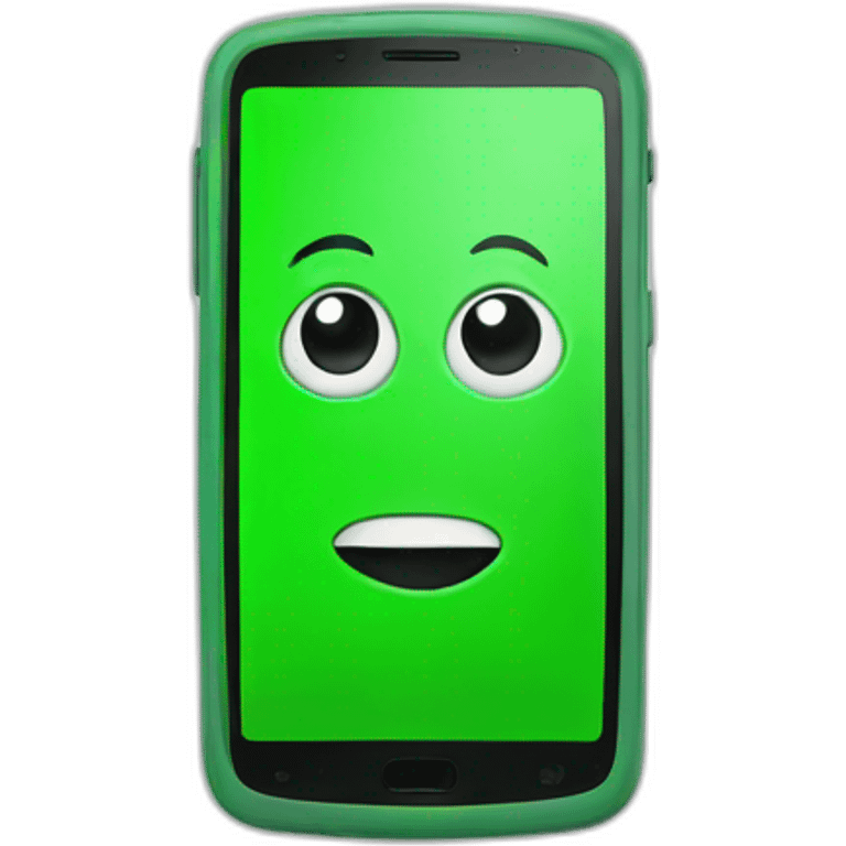 green smart phone emoji