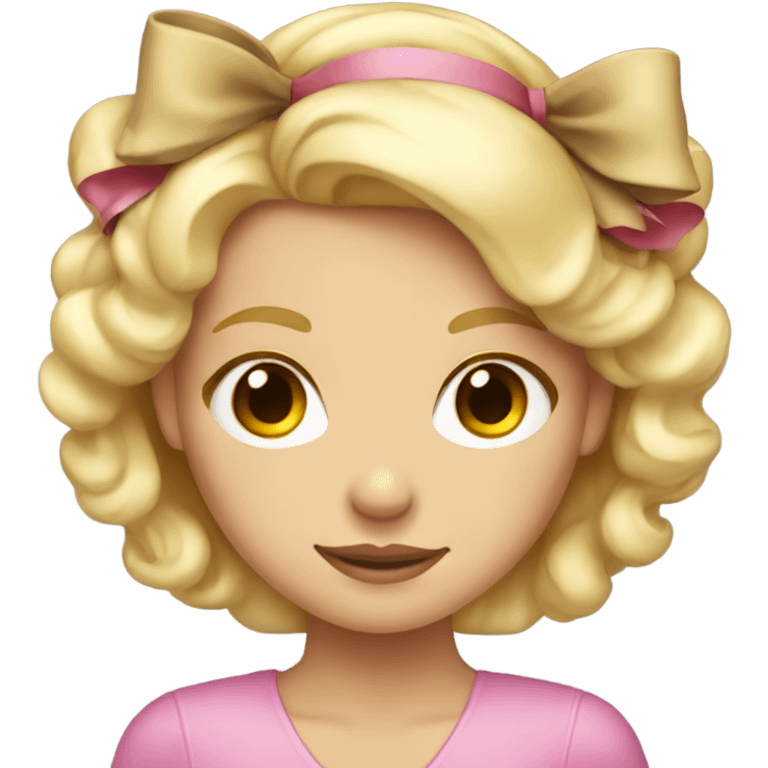 Blonde girl with a bow in her hair  emoji