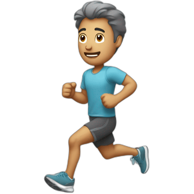 Homme jogging gris qui passe le balais emoji