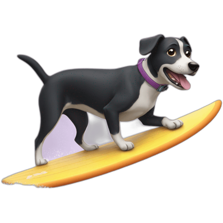 a dog surfing emoji