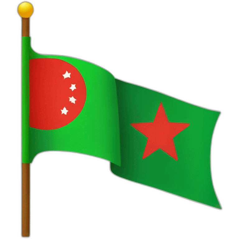 Red and green flag with half moon and star emoji