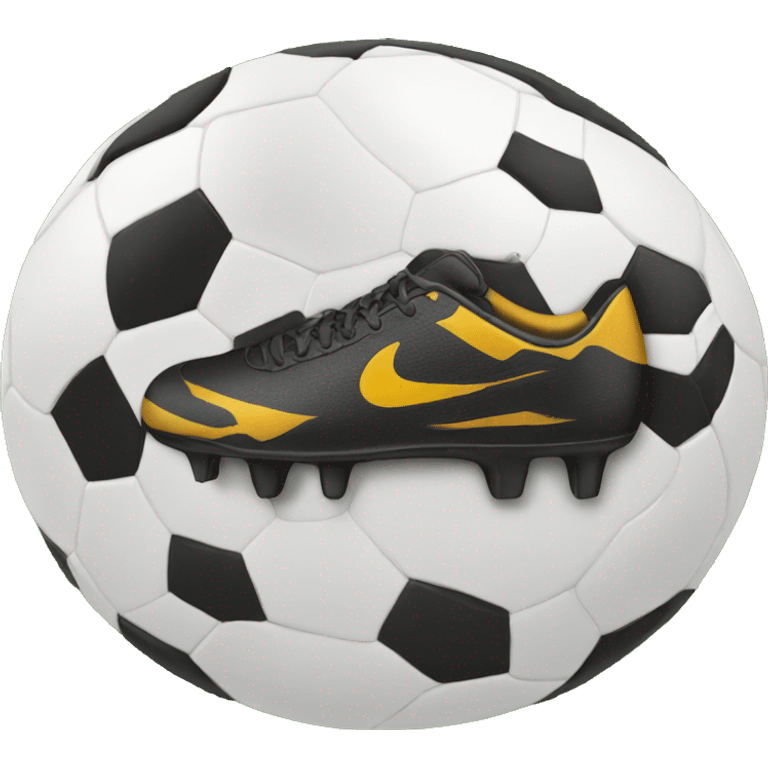 Football ball with footbal boots emoji