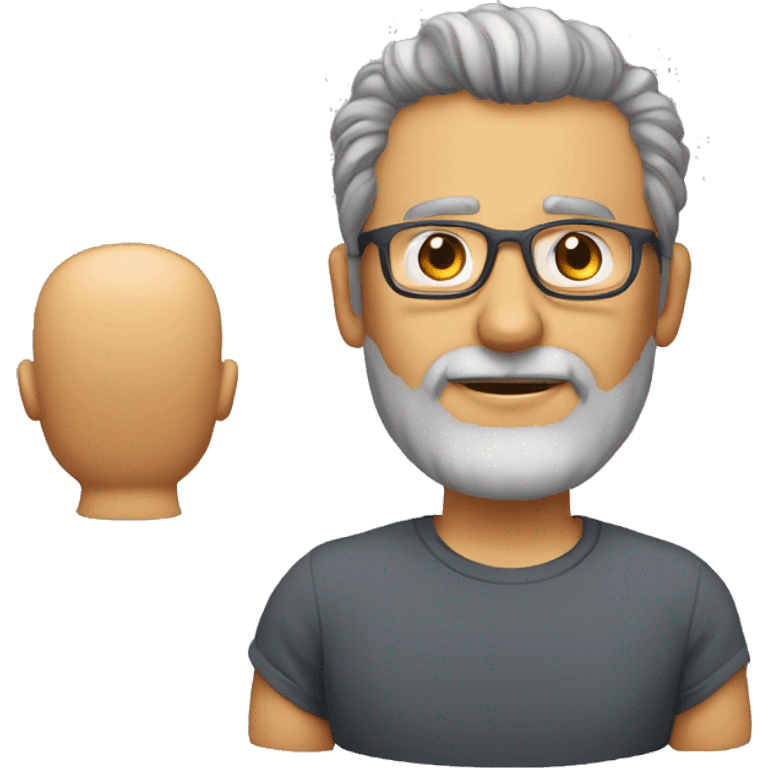 Homem 55 anos, cabelo liso para o lado, grisalho sem barba, de óculos  emoji