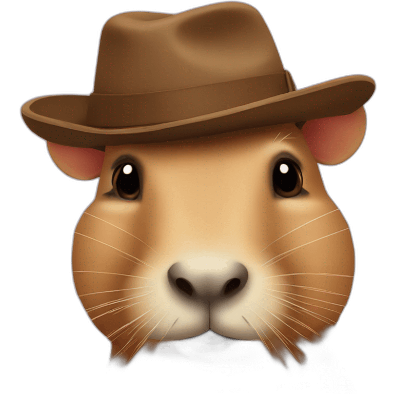 capybara with moustache wearing a hat emoji