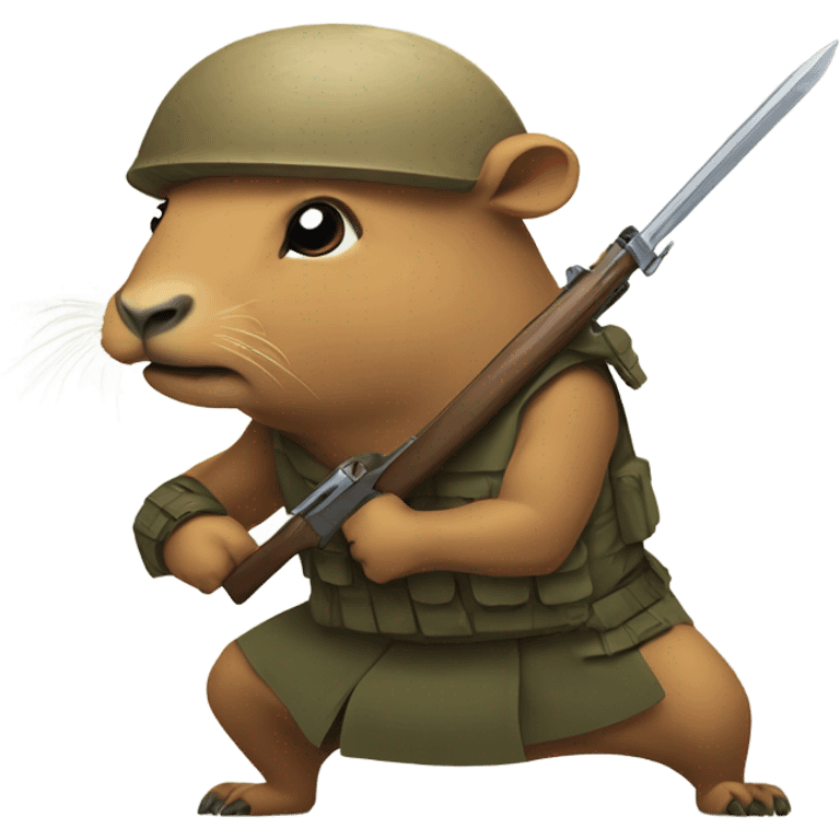 Capybaras fighting a war  emoji