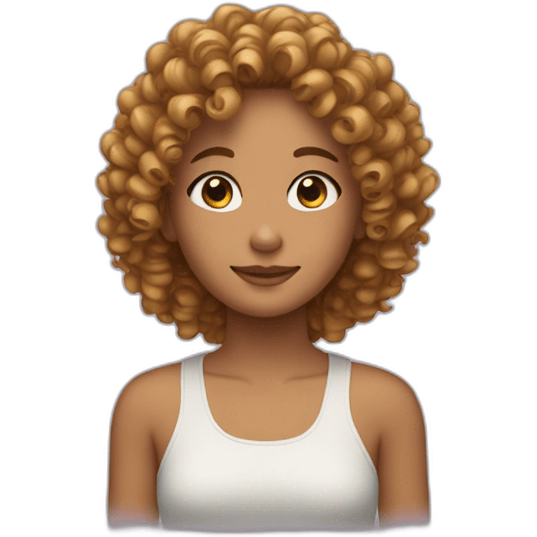 With girl curly hair emoji