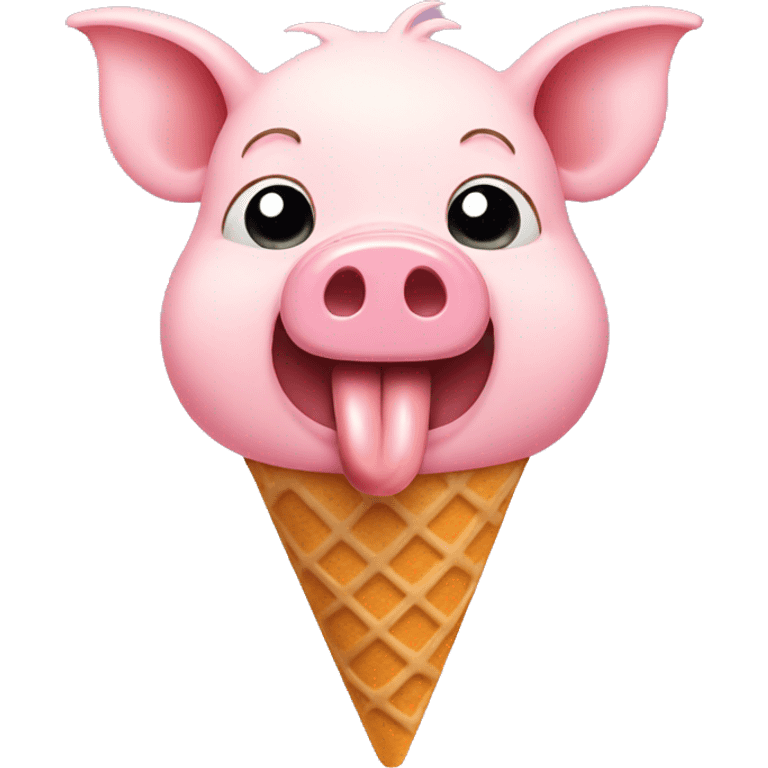 Pig eating ice cream emoji