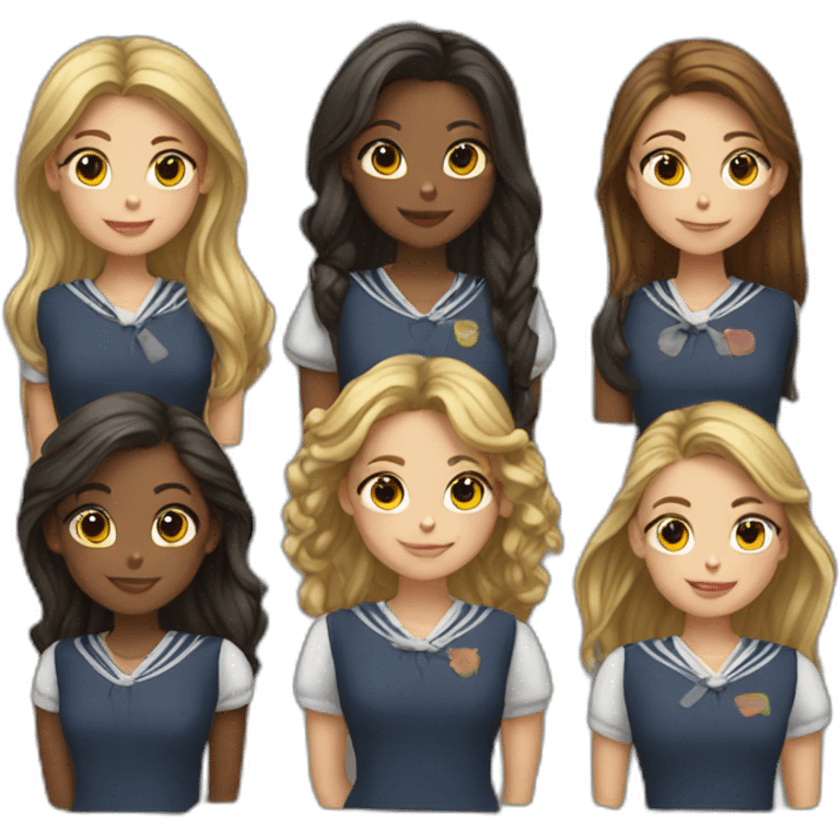 crew of popular girl school  emoji