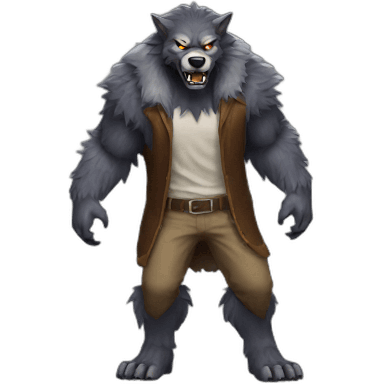 Fantasy werewolf full body emoji