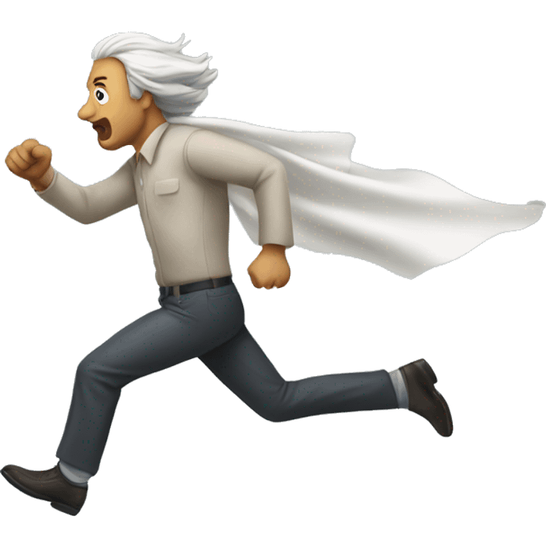 man chasing after wind emoji